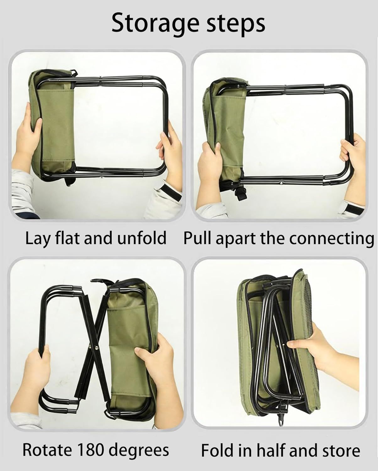 Outdoor Backpack Folding Stool, Pencil Case Stool, Portable Lightweight Camping Gear, Sports Folding Chair, Handbag Stool Crossbody Bag Stool | Black