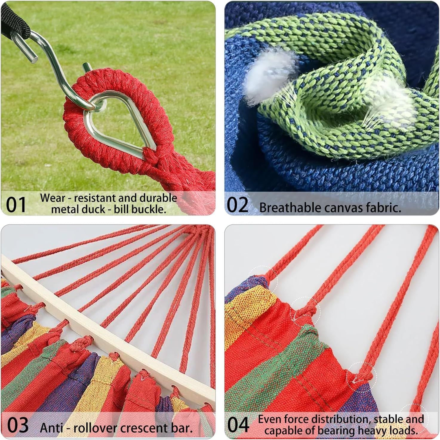 Portable Camping Hammock Lightweight Fabric Hammock for Backpacking, Beach, Patio, Backyard, Outdoor Red