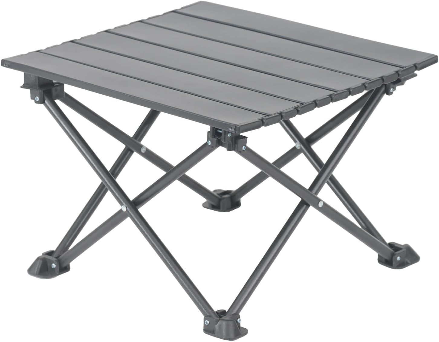 Roll-Up Camping Table, 4-Person Lightweight Portable Outdoor Table with Carry Bag for Picnics BBQ Travel 15.7”x13.7”x11” Black