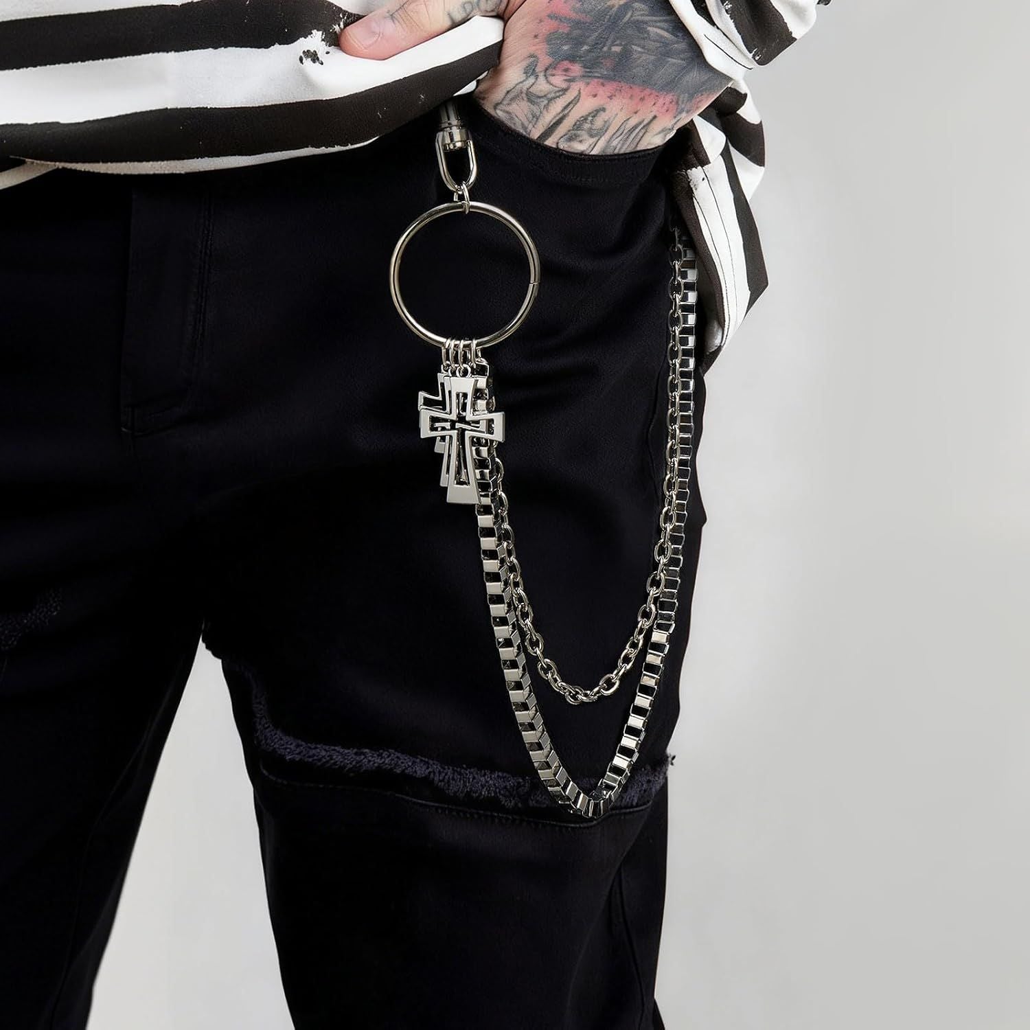 Wallet Chain,Punk Trousers Pants Chains for Men Women,Pocket Chain Heavy Chain Belt Goth Accessories