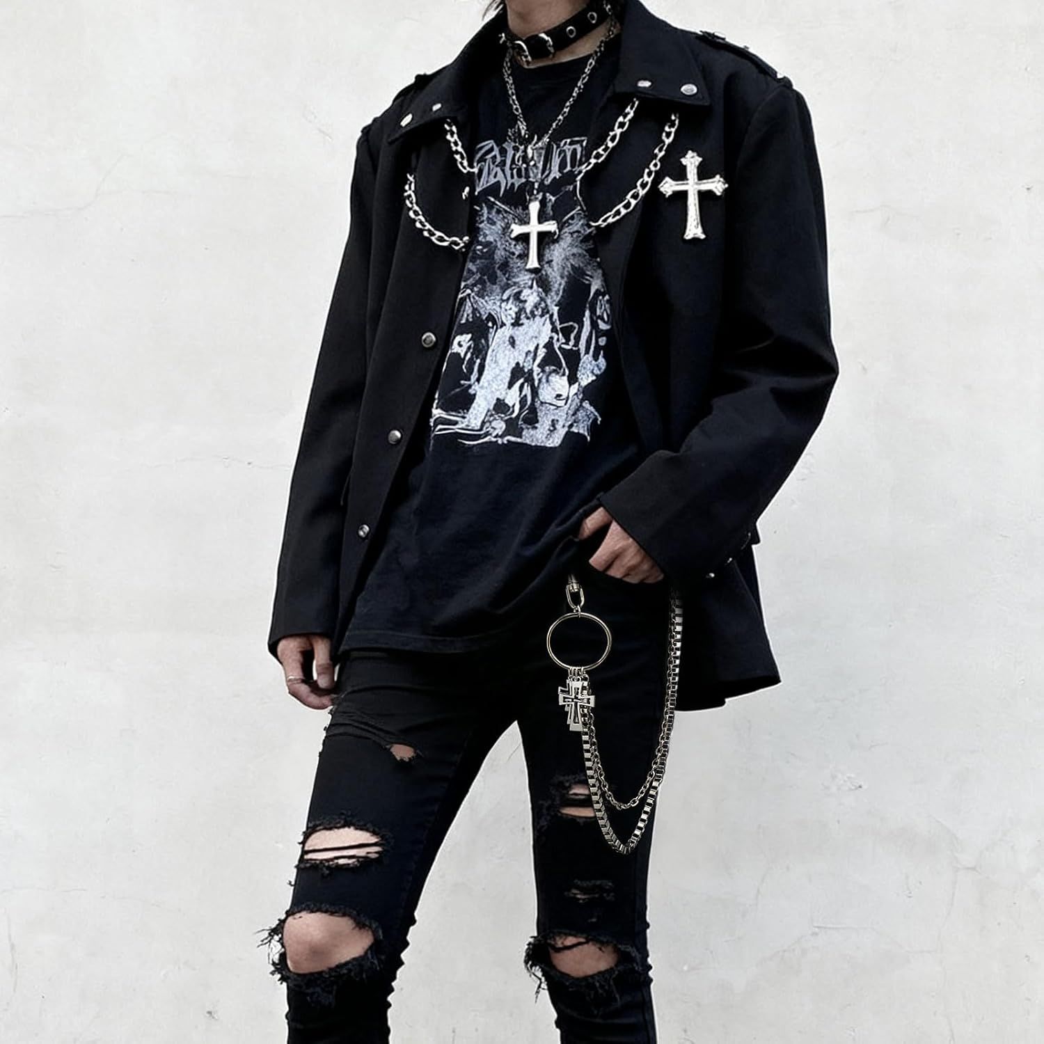 Wallet Chain,Punk Trousers Pants Chains for Men Women,Pocket Chain Heavy Chain Belt Goth Accessories