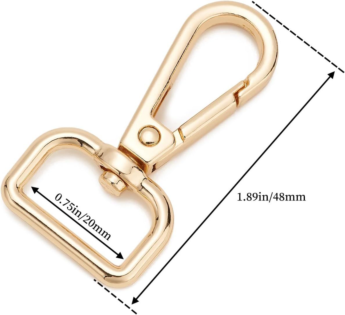9 Pcs D Ring Swivel Lobster Claw Clasp Push Gate Snap Hooks Trigger Clips for DIY Crafts Keychain Purse Handbag Making,3/4 Inch Glod