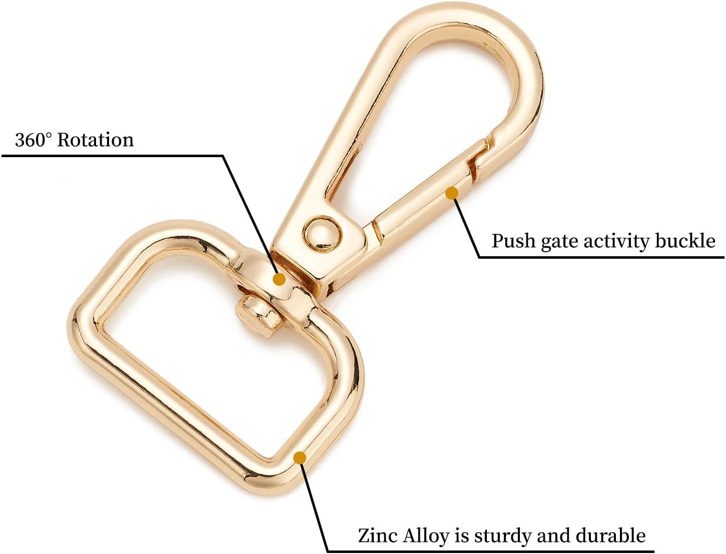 9 Pcs D Ring Swivel Lobster Claw Clasp Push Gate Snap Hooks Trigger Clips for DIY Crafts Keychain Purse Handbag Making,3/4 Inch Glod