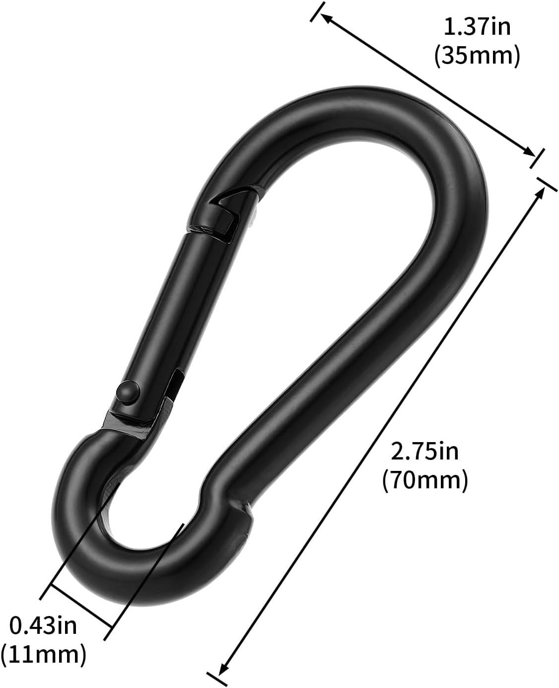 4Pcs Stainless Steel Spring Snap Hook Carabiner 304 Stainless Steel Heavy Duty Clips for Backpack Hiking Camping