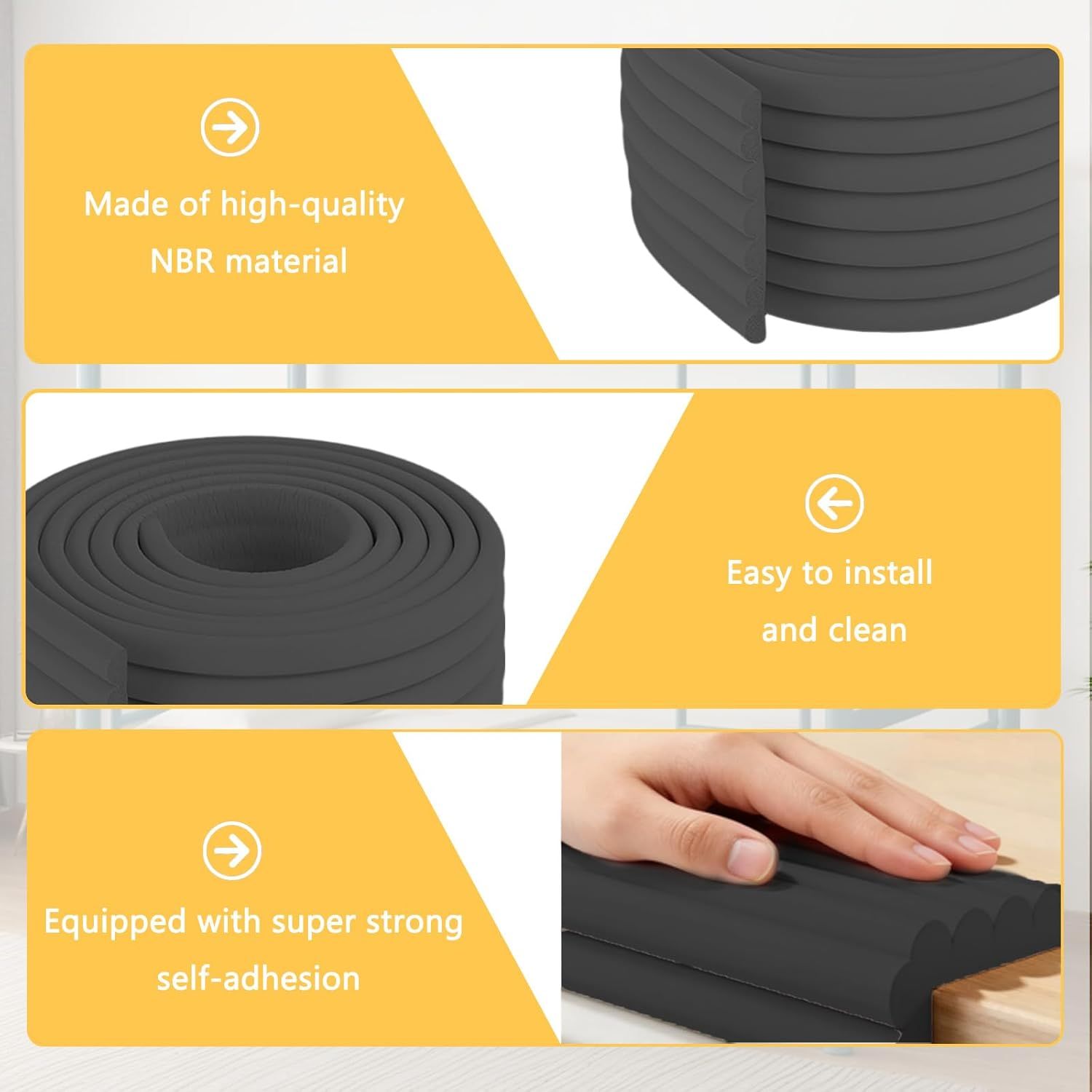 Soft Bunk Bed Ladder Pads with Cutter – Foam Step Padding & Ladder Cover for Kids’ Loft Beds, Dorm Ladders, Stairs & Edges, Easy-Cut Protective Pads for Comfortable Climbing and Home Safety Black