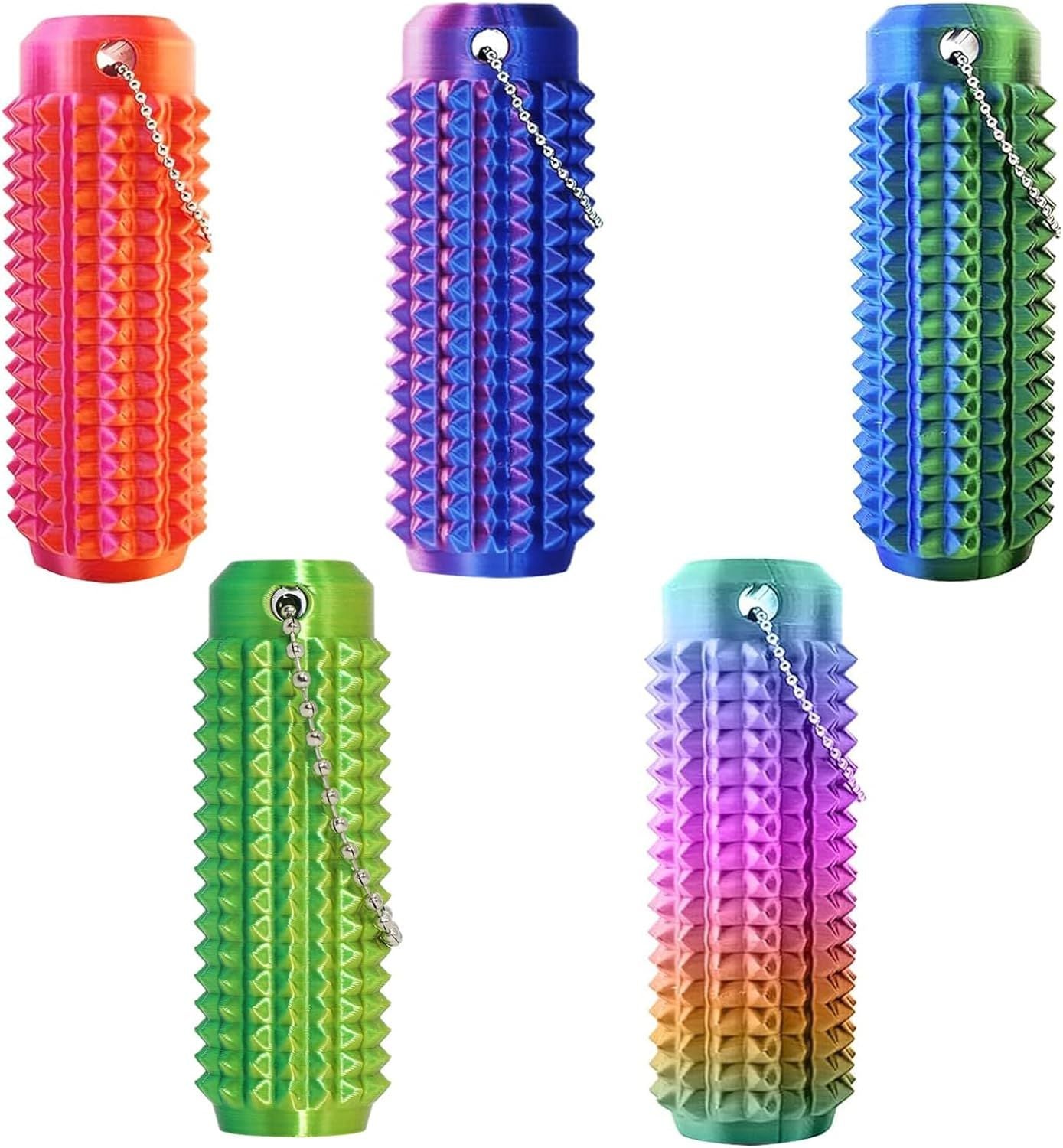 5PC Little Ouchies Fidget Toys Adults, Pain Stim Pocket Sensory Toys for Anxiety and Stress Reduction,Portable Travel Stress Relief Spiky Fidget Keychain Style-1