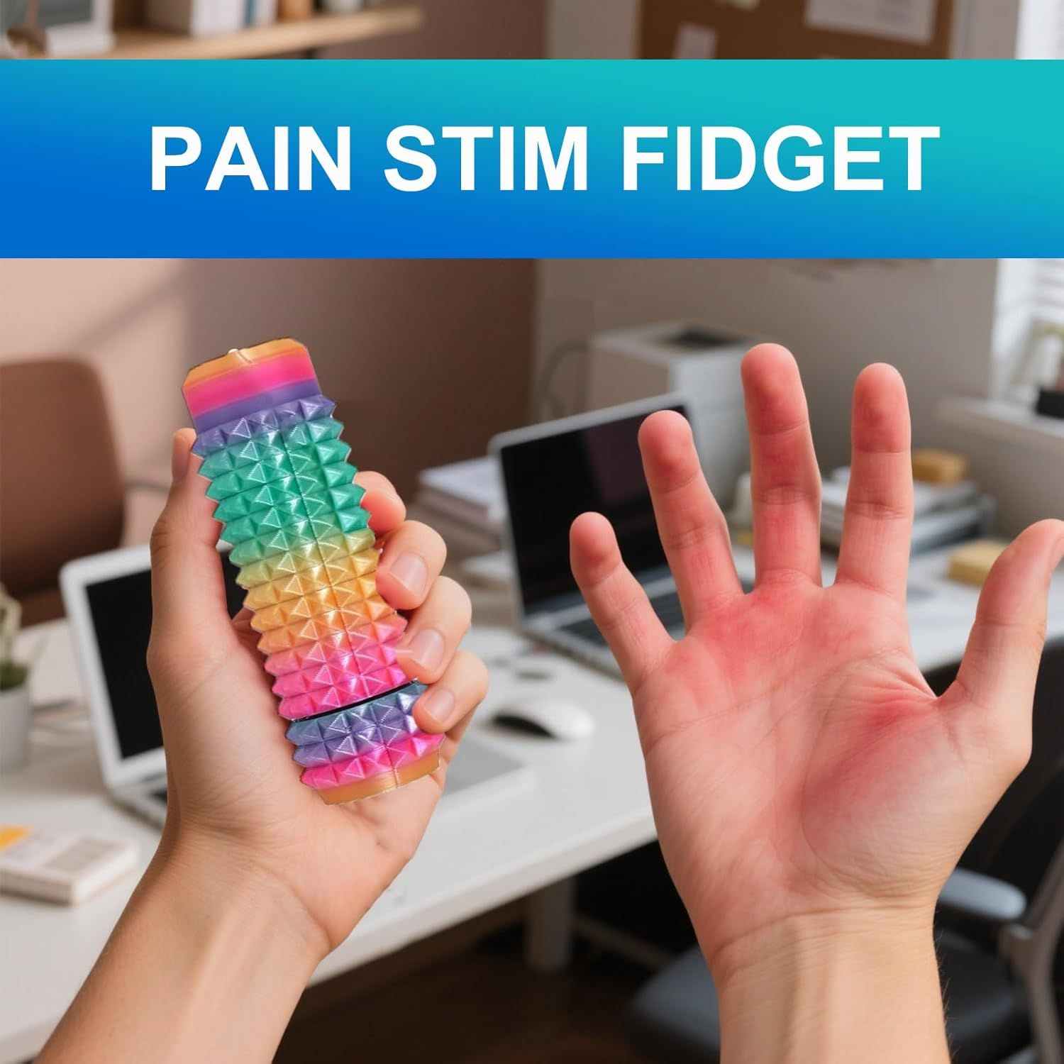 5PC Little Ouchies Fidget Toys Adults, Pain Stim Pocket Sensory Toys for Anxiety and Stress Reduction,Portable Travel Stress Relief Spiky Fidget Keychain Style-1