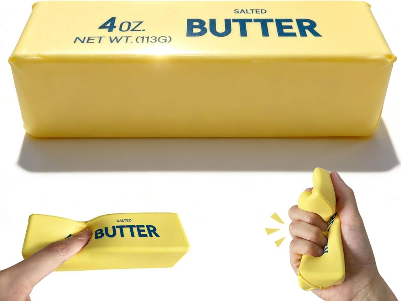 Slow Rebound Cute Butter Squeeze Stress Balls, 2026 New Realistic Soft Butter Stick Fidget Toy,Slow Rising Portable Squishy for Adults Anxiety & Stress Relief, Sensory Gifts for Office, Home 1pcs