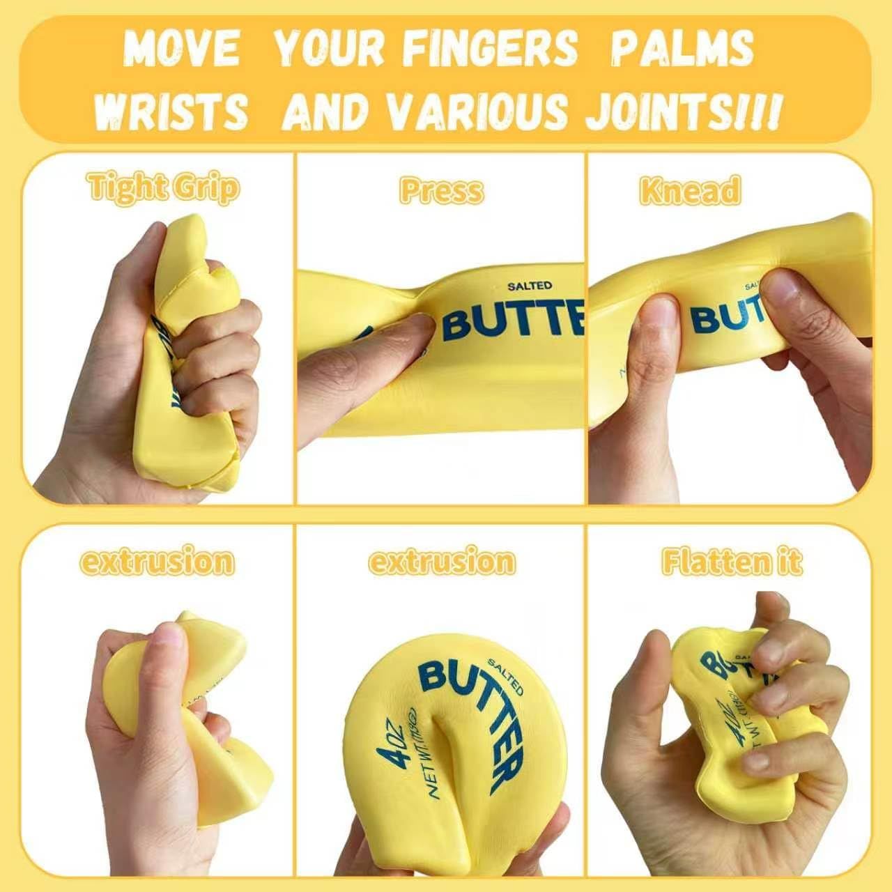 Slow Rebound Cute Butter Squeeze Stress Balls, 2026 New Realistic Soft Butter Stick Fidget Toy,Slow Rising Portable Squishy for Adults Anxiety & Stress Relief, Sensory Gifts for Office, Home 1pcs