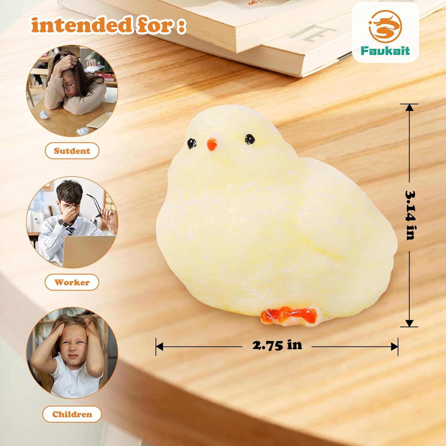 Handmade Chick Squeeze Toys Ultra Soft Squishy Fidget Toys Silicone Squishies Toys for Stress Relief Chicken 1pcs
