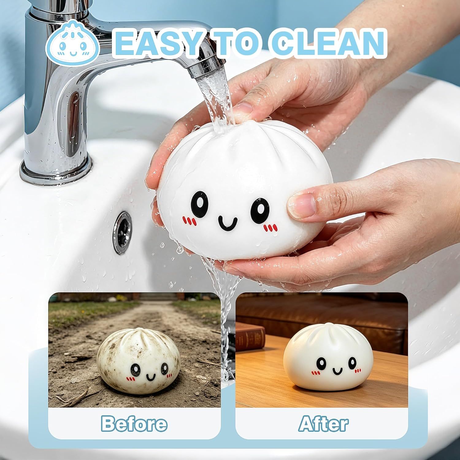 Dumpling Squishies, 2026 Newly Upgraded Dumpling Stress Ball, Squishy Dumpling Toy Mystery Box, Sensory Fidget Toys for Anxiety Relief, Perfect for Party Favors, Birthday Gifts & Desk Toys White