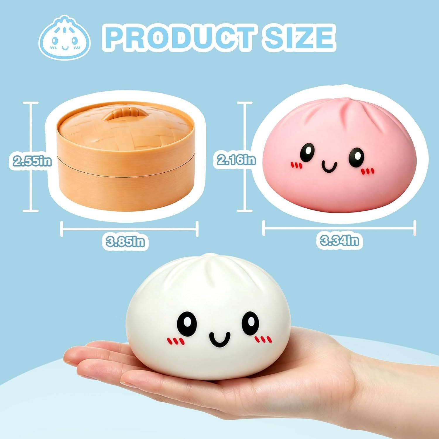 Dumpling Squishies, 2026 Newly Upgraded Dumpling Stress Ball, Squishy Dumpling Toy Mystery Box, Sensory Fidget Toys for Anxiety Relief, Perfect for Party Favors, Birthday Gifts & Desk Toys White