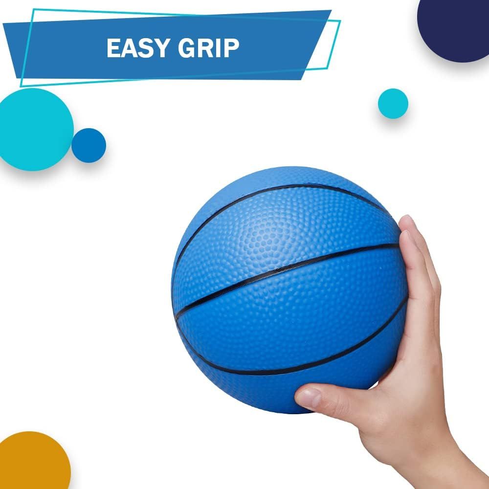 6 Inch PVC Mini Basketball for Indoor Mini Hoops, Soft 6" Rubber Small Repacement Balls for Over Door Hoop Sets, Little Beach Ball for Outdoor Yard Lawn 6 PCS with Air Pump