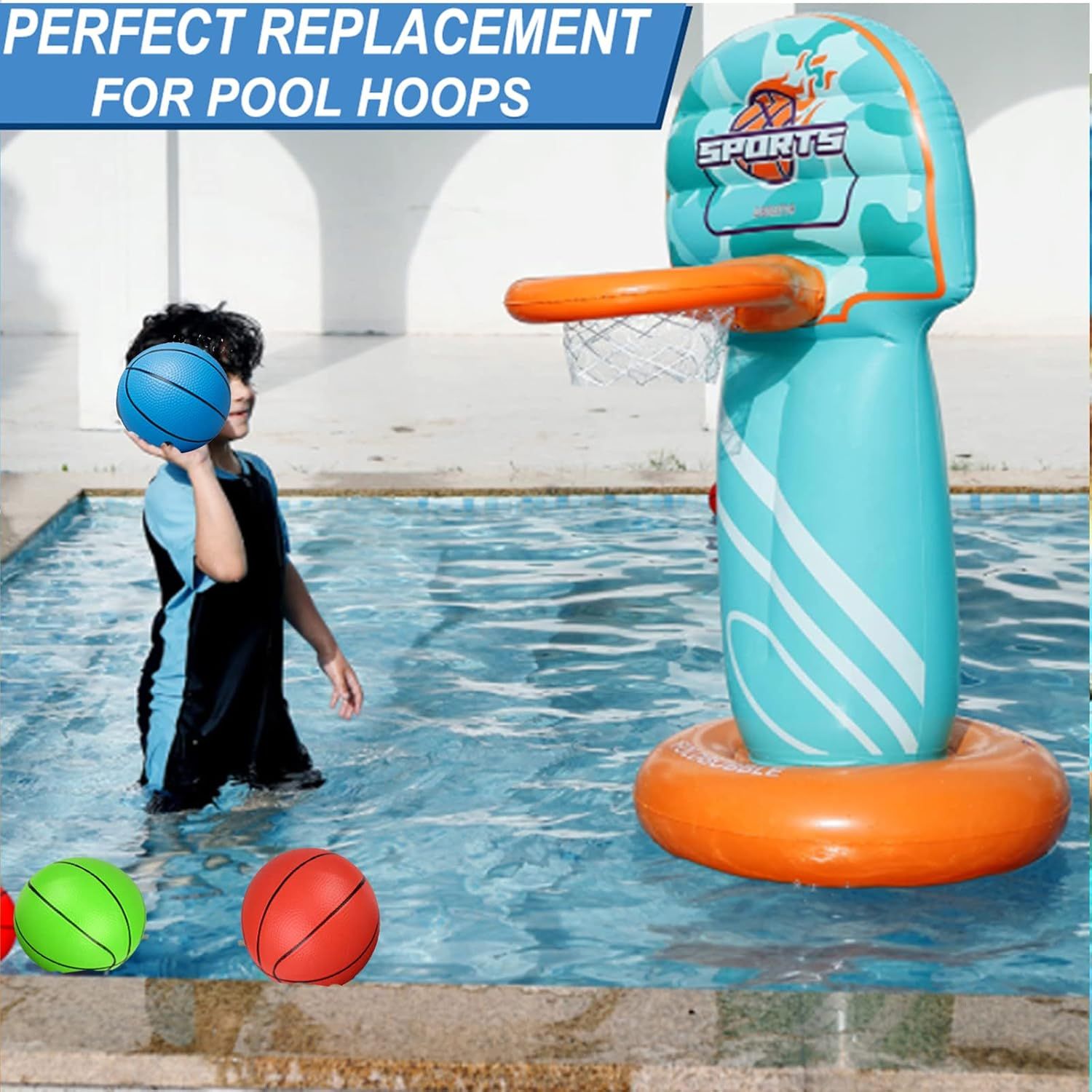 6 Inch PVC Mini Basketball for Indoor Mini Hoops, Soft 6" Rubber Small Repacement Balls for Over Door Hoop Sets, Little Beach Ball for Outdoor Yard Lawn 6 PCS with Air Pump