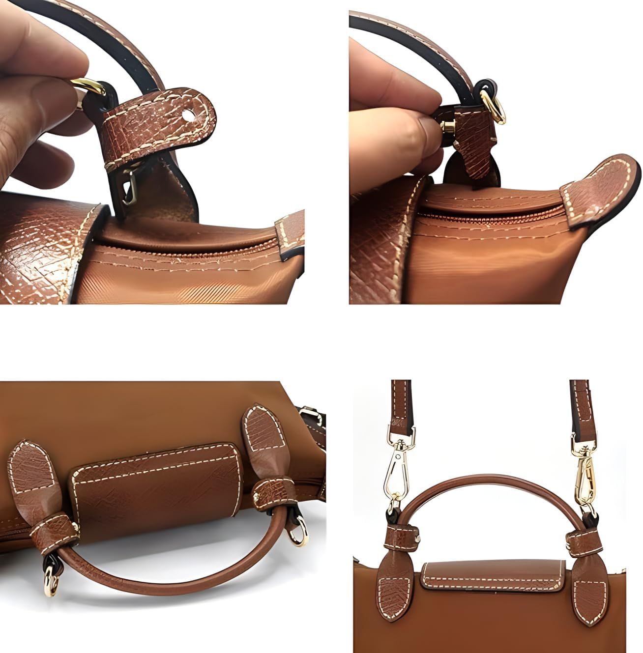 Leather Strap Suitable for Longchamp Handbag,Crossbody Adjustable Shoulder Strap Conversion Kit