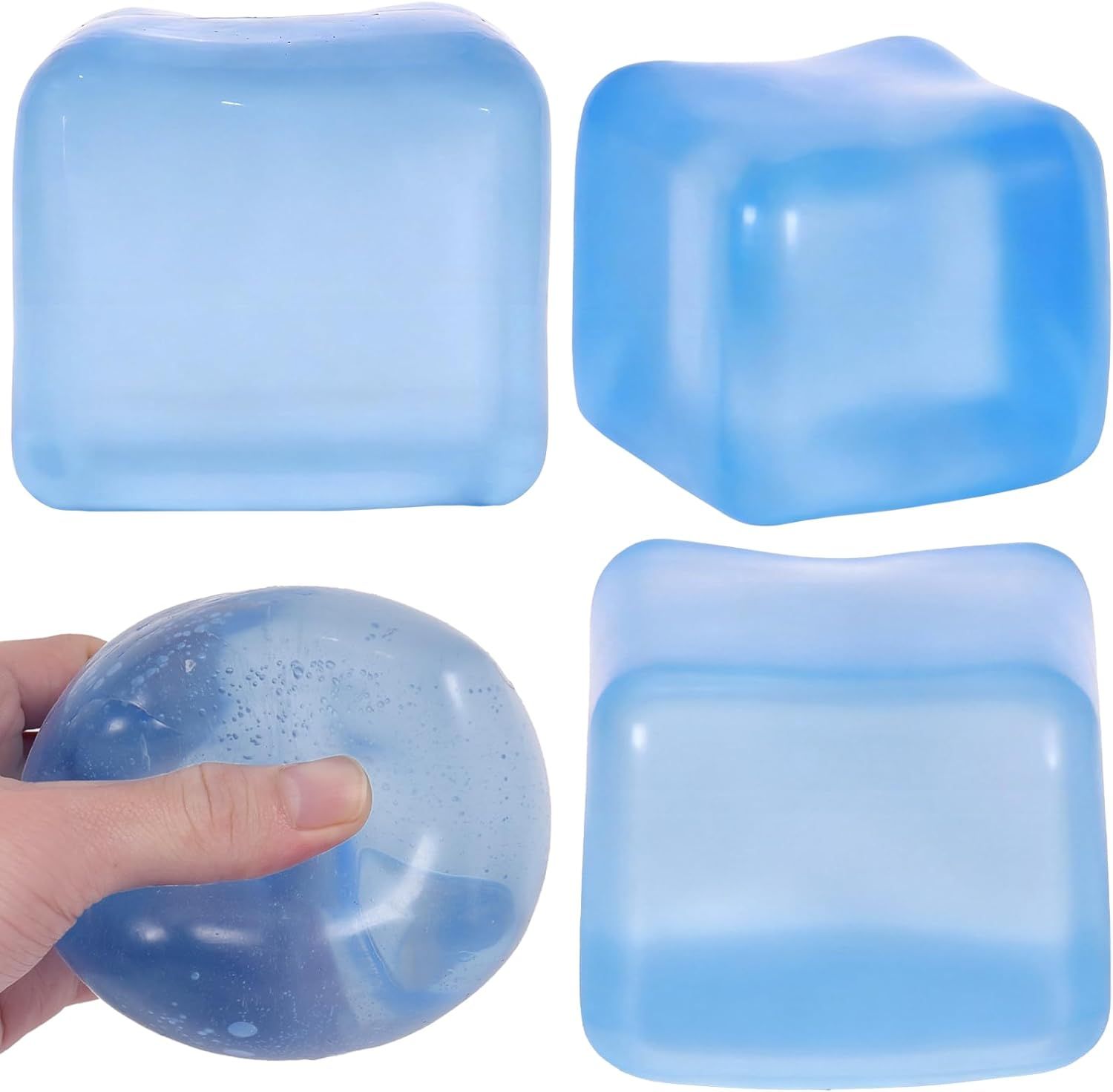 Large Ice Cube Squishy Toy 7cm 2.76Inch , Big Slow Rising Squishies for Sensory Play, Perfect Stress Relief Fidget Toys for Adults Anxiety, Squishy Cube Sensory Toys Blue