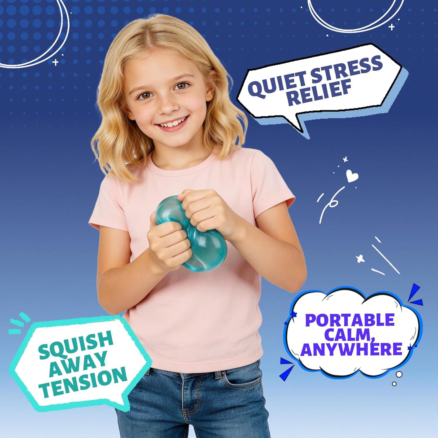 Oversized Dense Gel Stress Cube 2.55" - Anxiety Relief Fidget Toy - Larger, Firmer, Slow-Rise - Dual-Reinforced Leak-Proof Design - Premium Sensory Gift for Adults & Teens