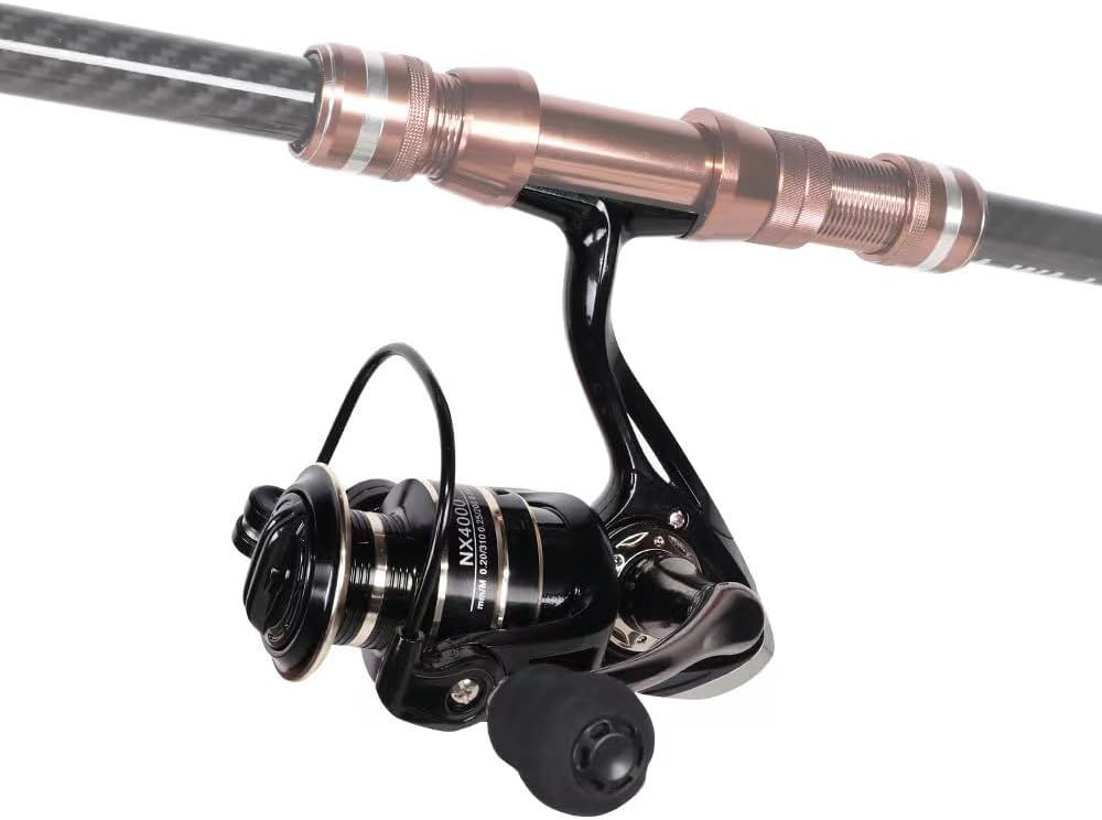 All Metal Spinning Fishing Reel - Ultra Smooth 5.2:1 Gear Ratio Saltwater Freshwater - Corrosion Resistant CNC Machined Fish Reel for Surfcasting Kayak - 5000 Size Black