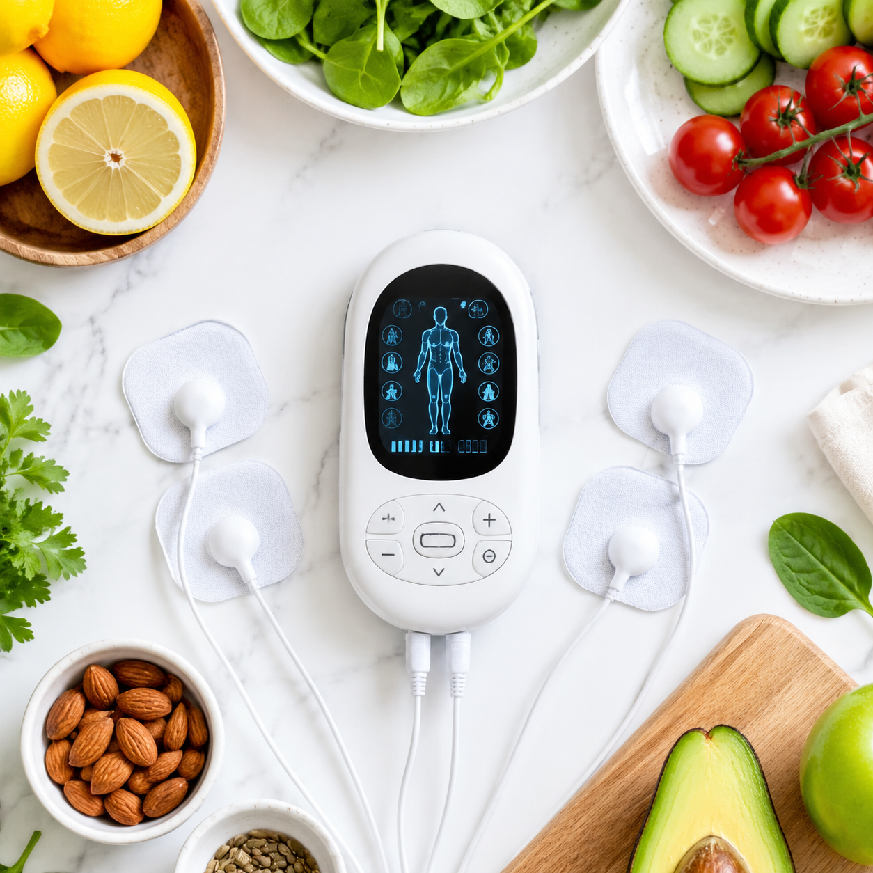 4-in-1 TENS/EMS Muscle Stimulator Dual Channel Rechargeable