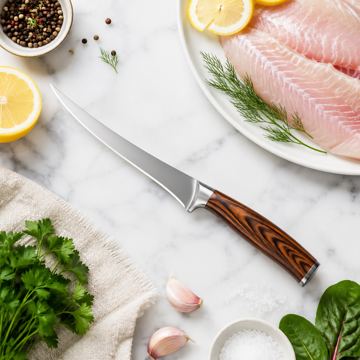 HOSHANHO 7 Inch Fillet Knife High Carbon Stainless Steel - Professional Boning Knife