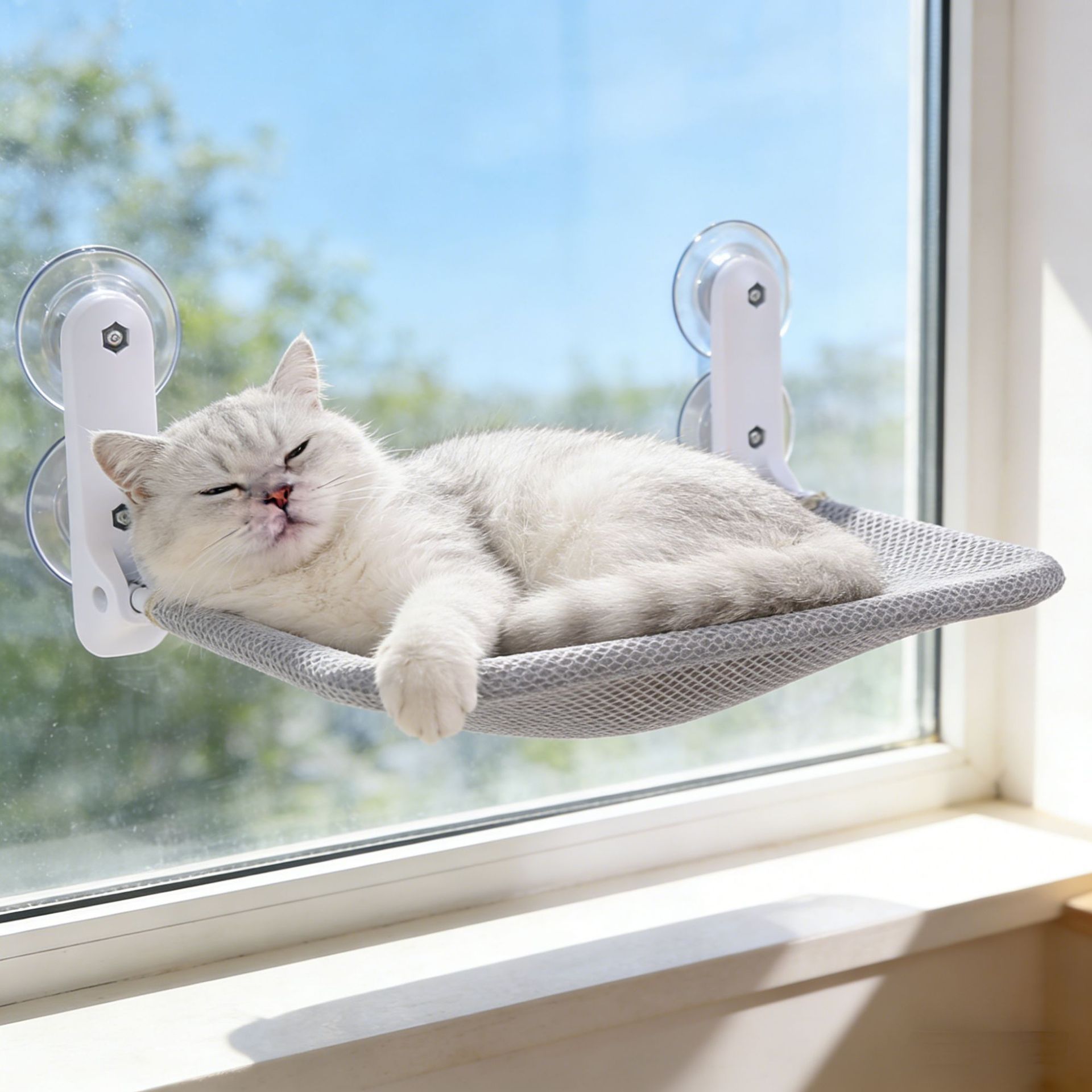 Foldable Window Mount Cat Hammock Suction Cup Hanging Bed All Season