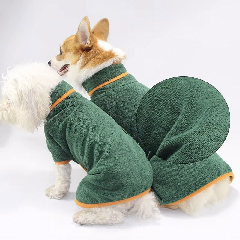Quick Dry Dog Bathrobe Breathable Full Wrap for 14-24kg Dogs