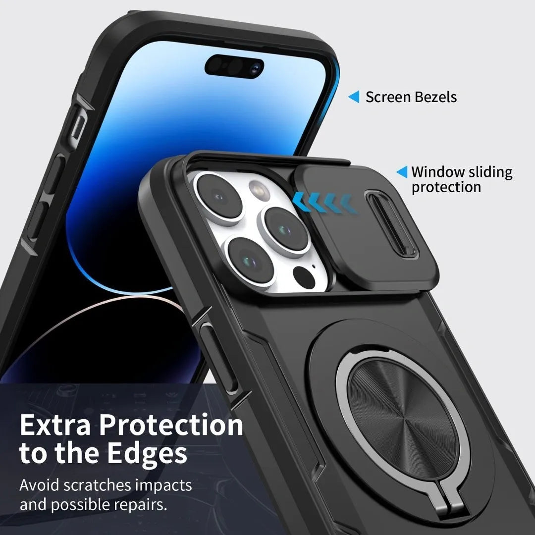 2-in-1 Magnetic Sliding Lens Case, Black for iPhone 14 Pro Max
