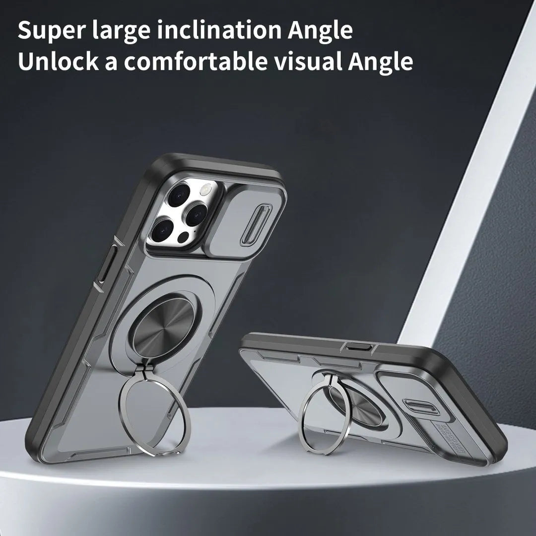 2-in-1 Magnetic Sliding Lens Case, Grey for iPhone 12 Pro Max