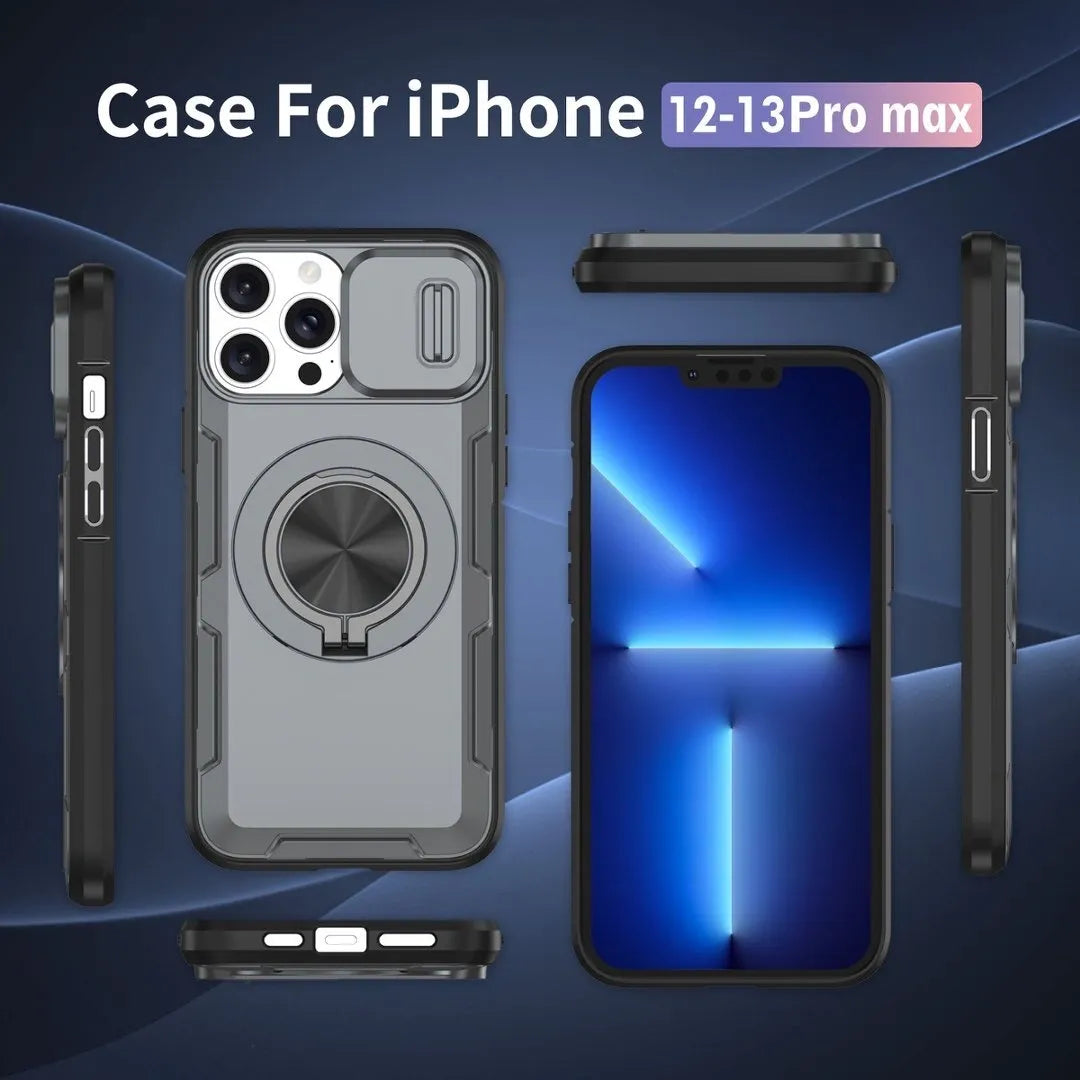 2-in-1 Magnetic Sliding Lens Case, Grey for iPhone 12 Pro