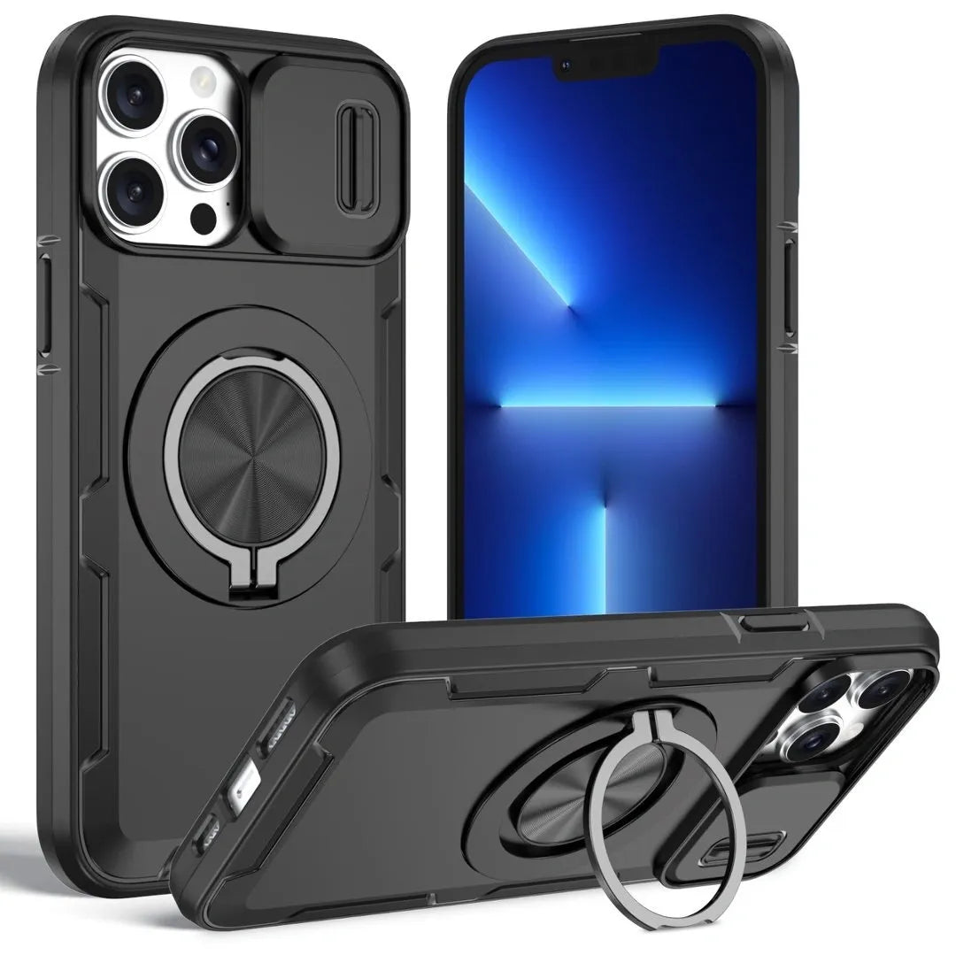 2-in-1 Magnetic Sliding Lens Case, Black for iPhone 13 Pro Max