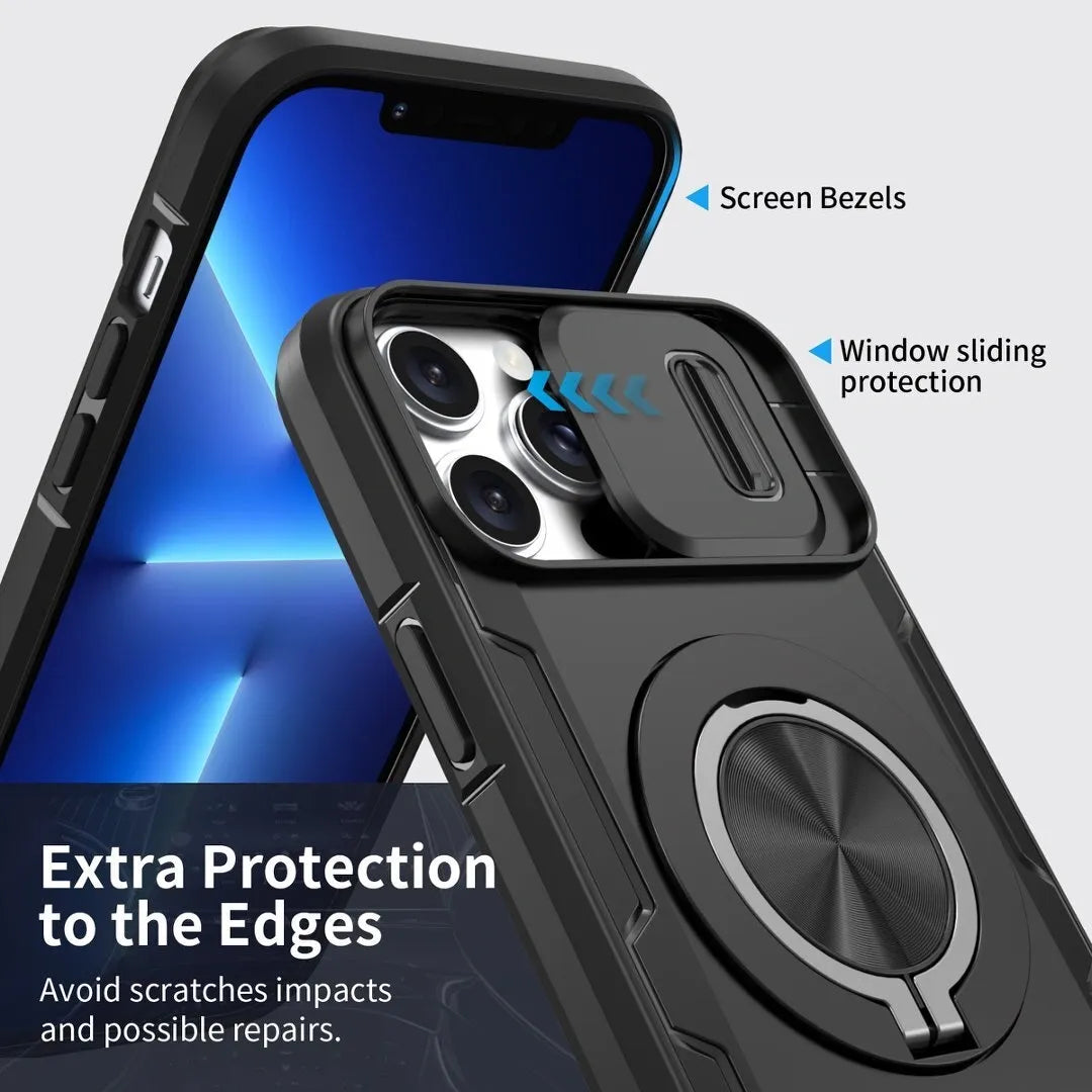2-in-1 Magnetic Sliding Lens Case, Black for iPhone 13 Pro Max