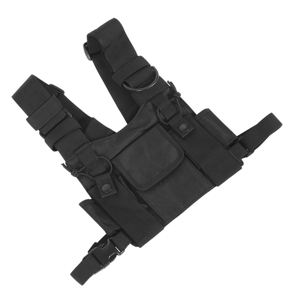 Walkie Talkie Chest Front Pack Pouch Tactics Outdoor Vest Rig Carry Bag