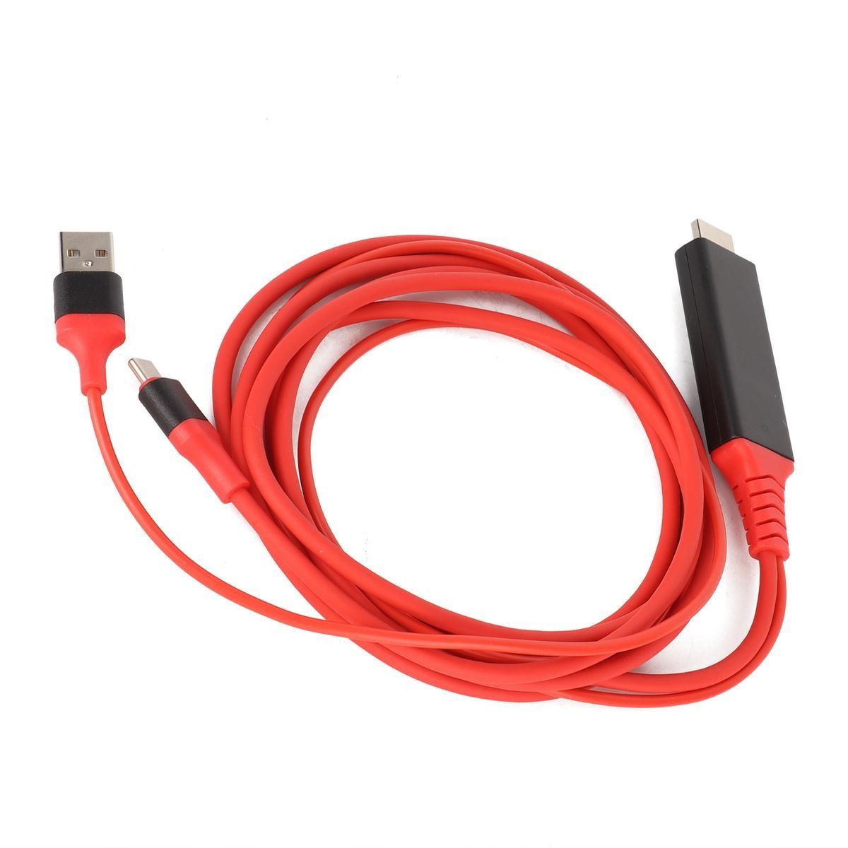 TypeC to HDMI Adapter USB 3.1 Phone to TV Charging Wire Red