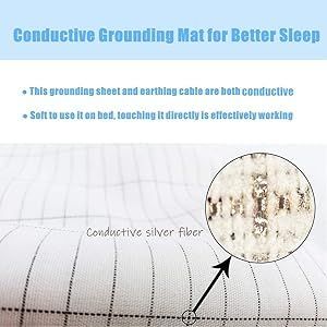 Grounding Flat Sheet, Bed Earthing Flat Sheet AU Plug Grounding Connection Cord Conductive Mat White, Flat Sheets- 90x230cm