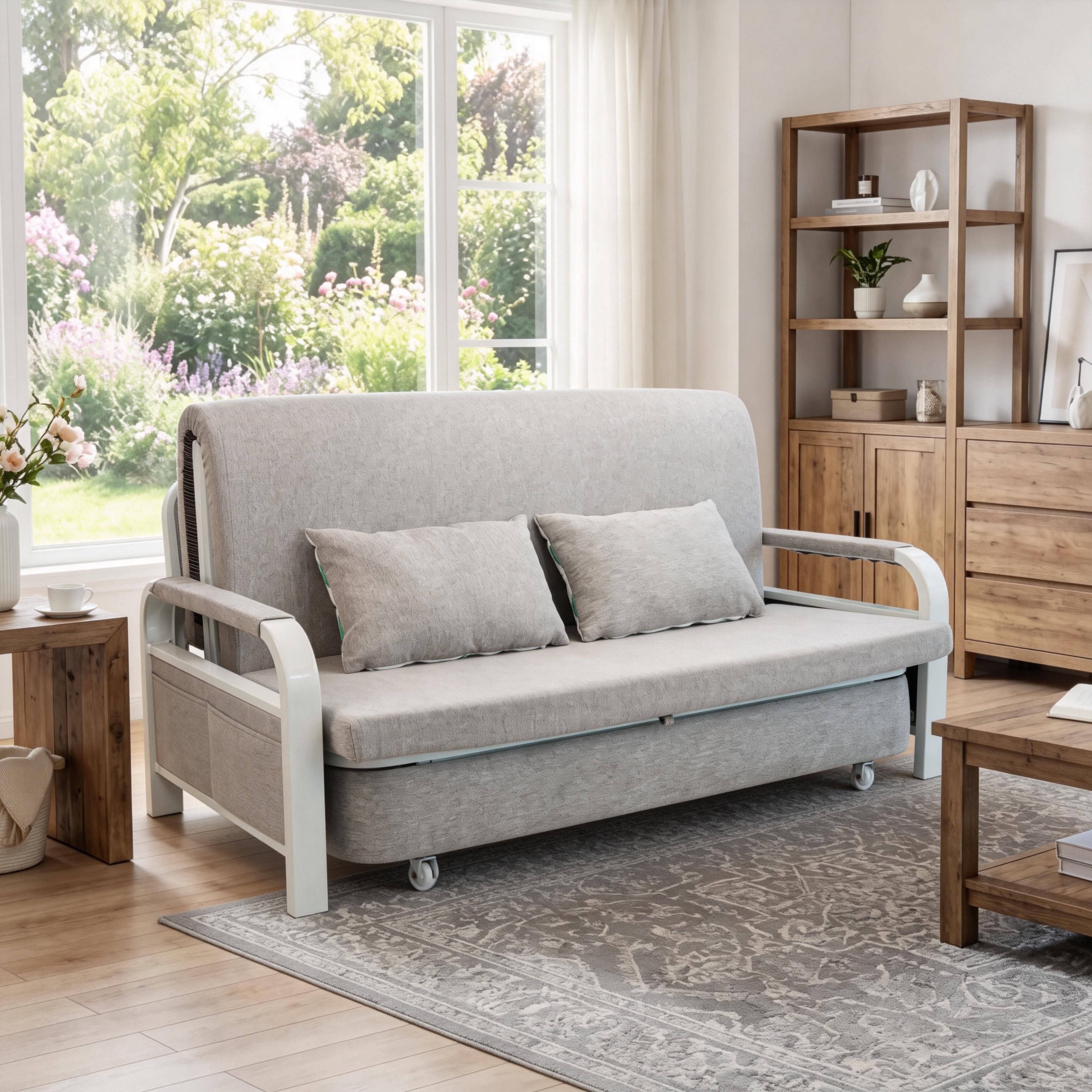 2 In 1 Sofa Bed Beneath Foldable Carbon Hidden Storage Sofa - 108cm