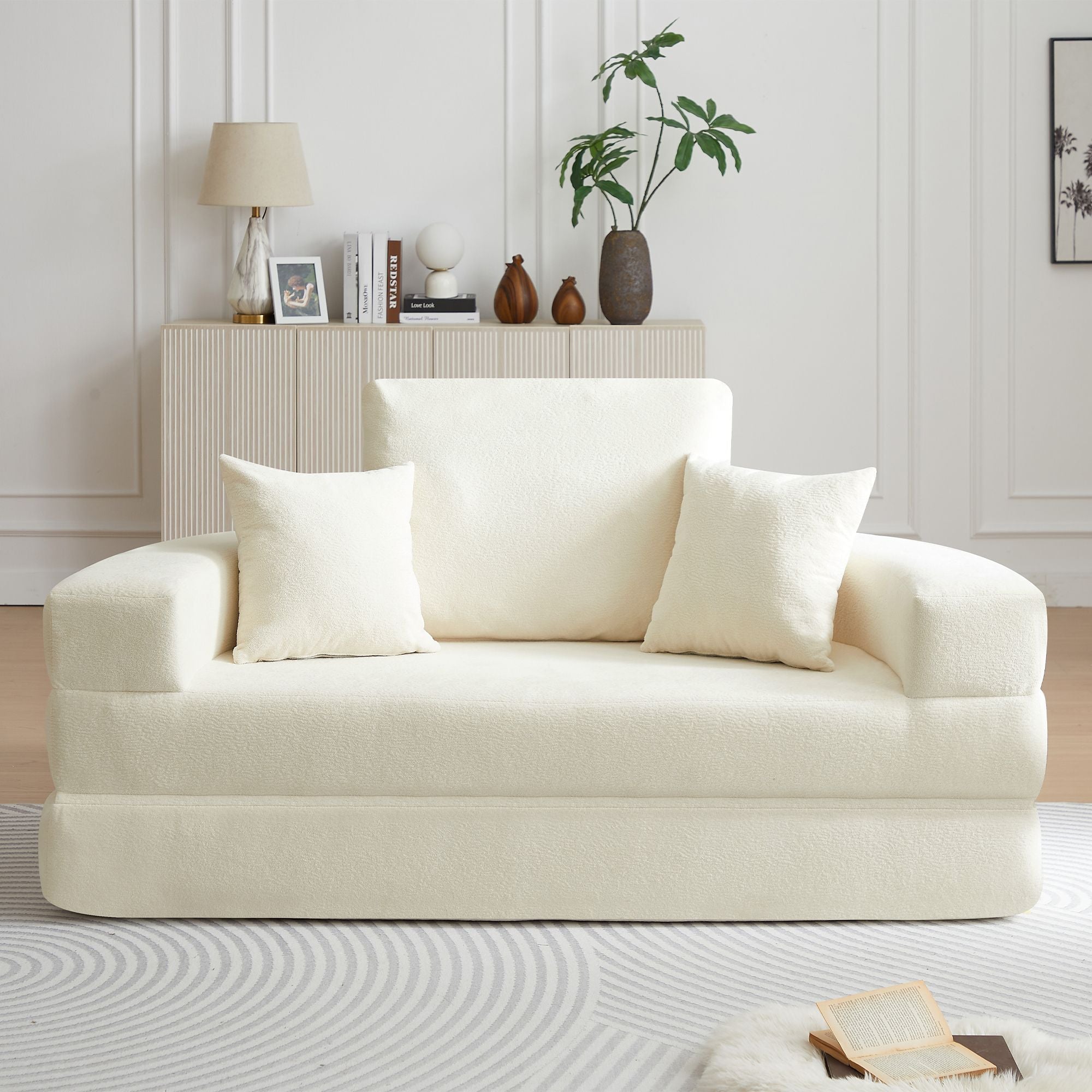 Multifunctional Round convertible Sofa Bed Compressed Packaging - Orange