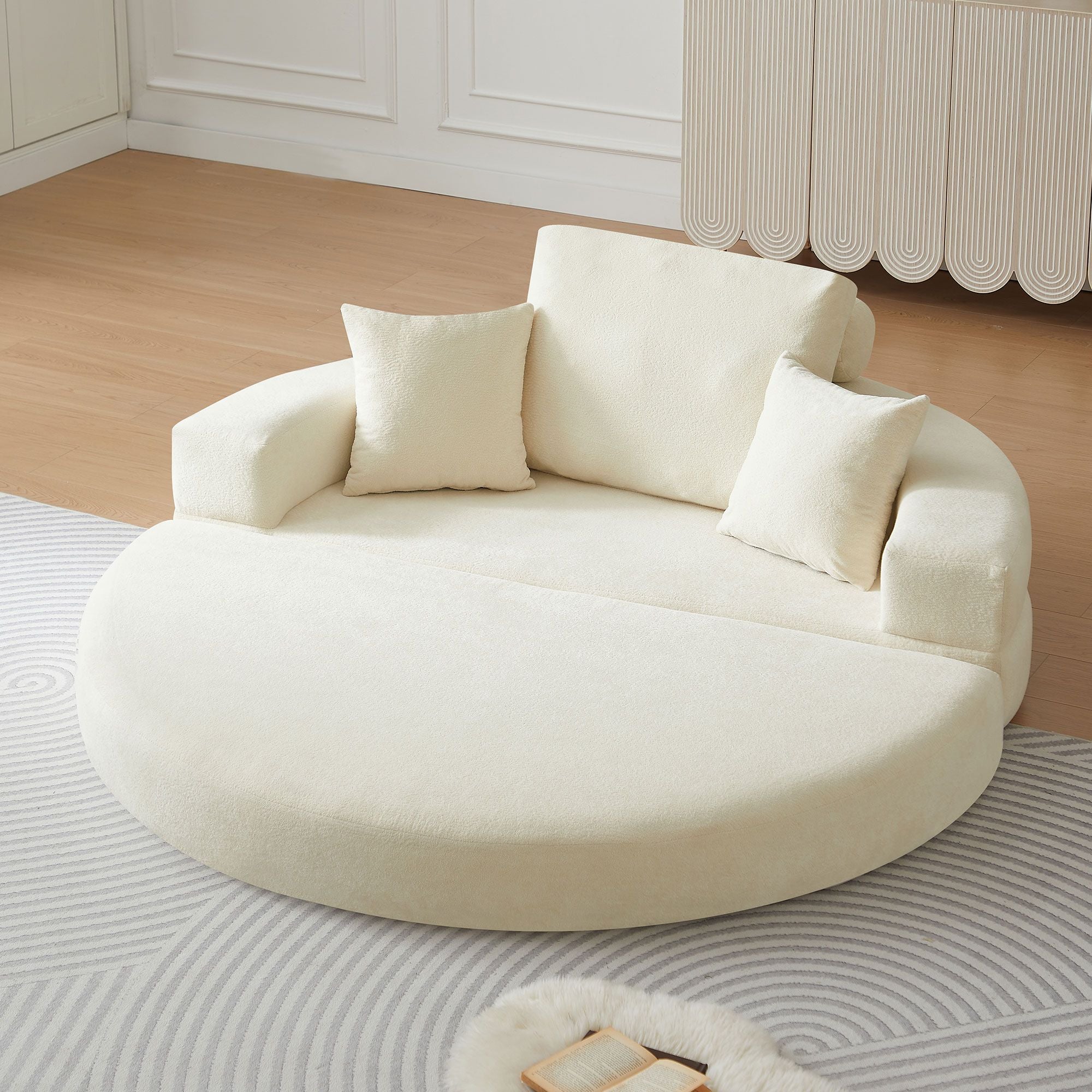 Multifunctional Round convertible Sofa Bed Compressed Packaging - Beige