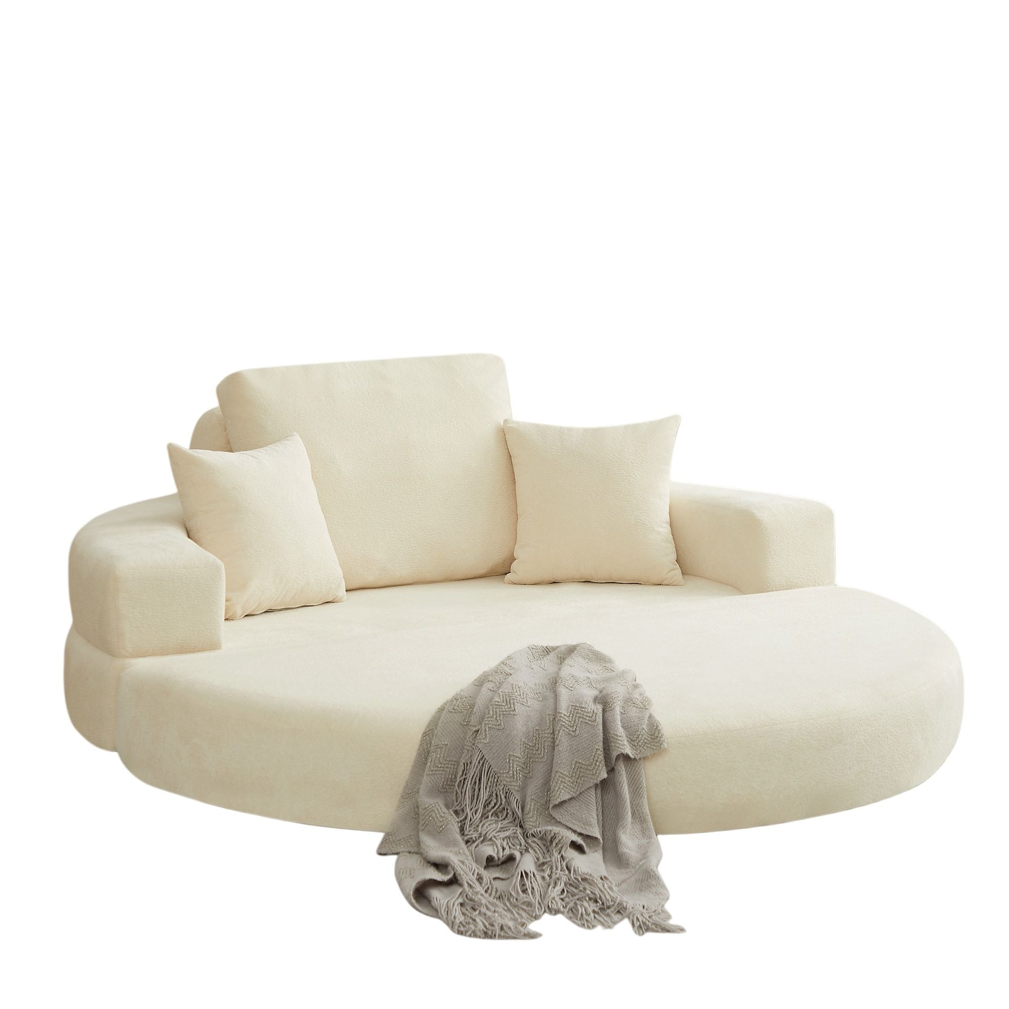 Multifunctional Round convertible Sofa Bed Compressed Packaging - Beige