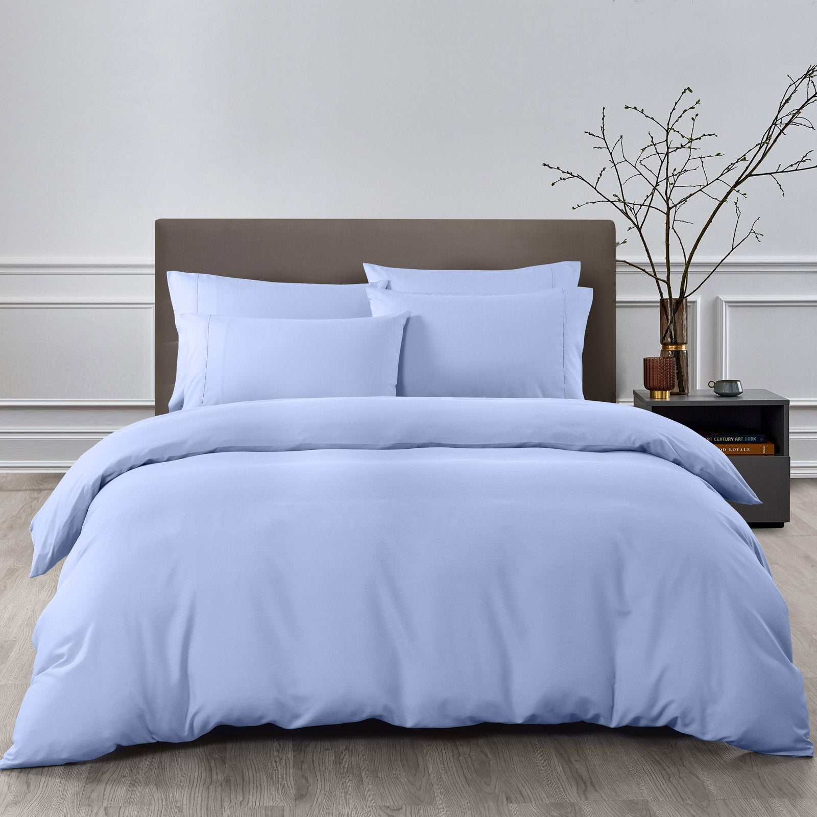 2000TC Bamboo Cooling 6-Piece Bedding Set - King, Light Blue