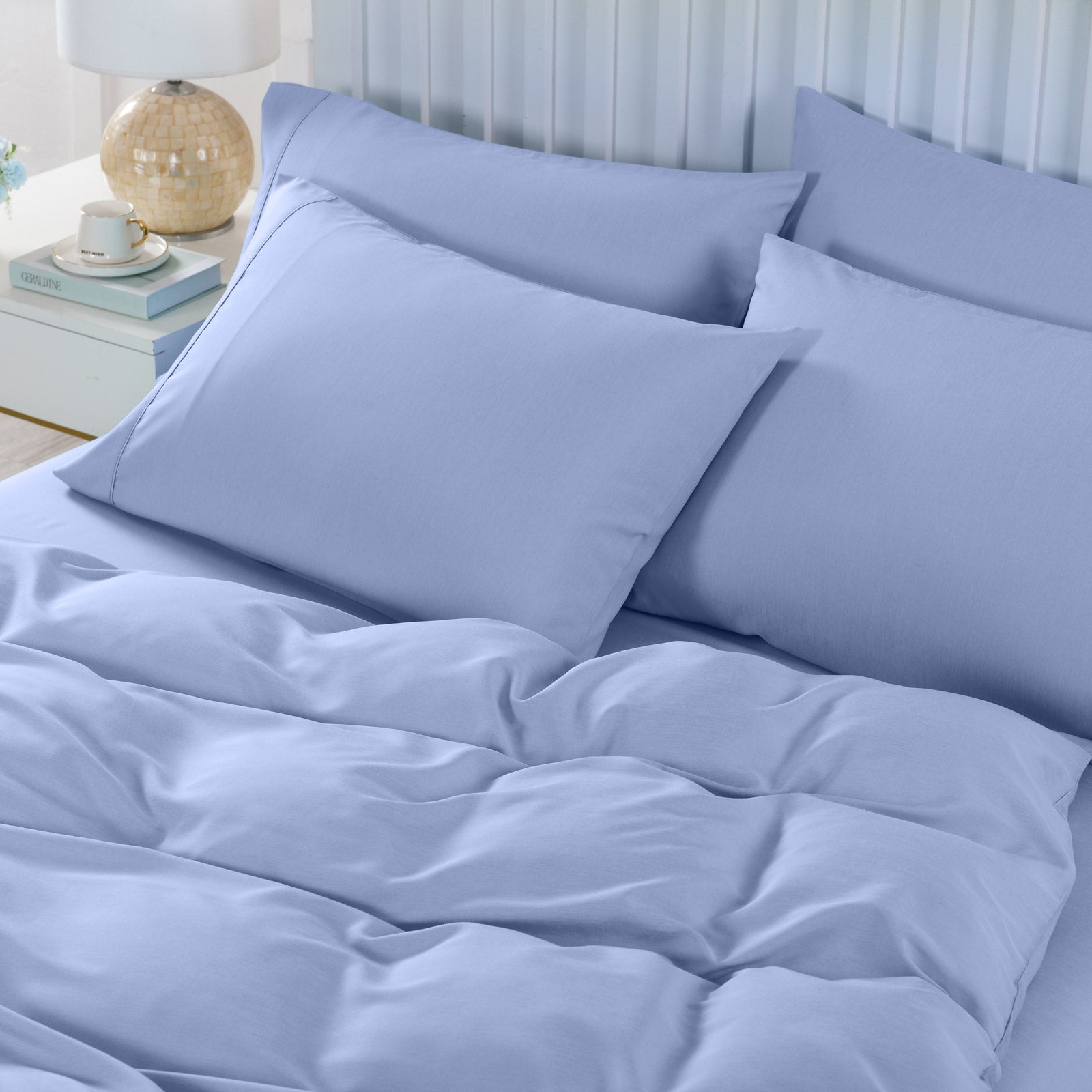 2000TC Bamboo Cooling 6-Piece Bedding Set - King, Light Blue