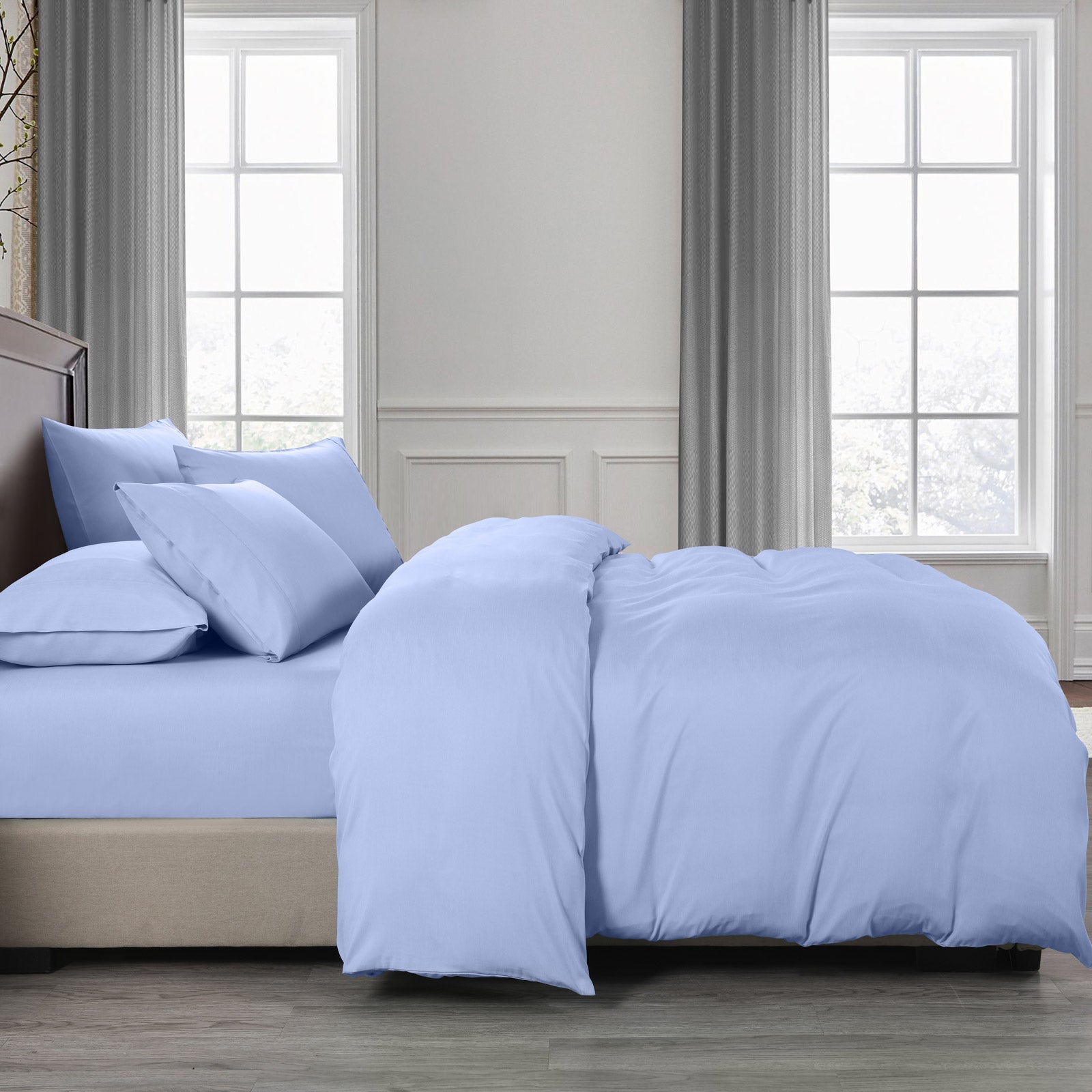 2000TC Bamboo Cooling 6-Piece Bedding Set - King, Light Blue