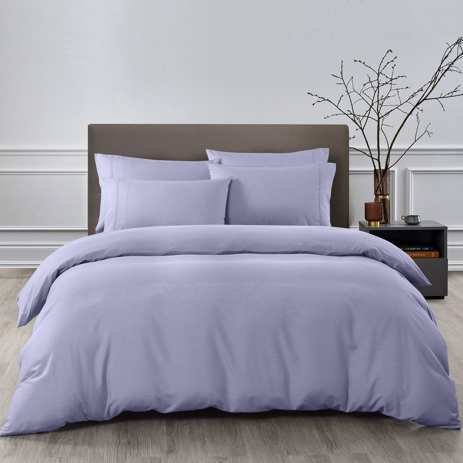 Bamboo Cooling 2000TC 6-Piece King Sheet & Quilt Set - Lilac Grey Royal Comfort