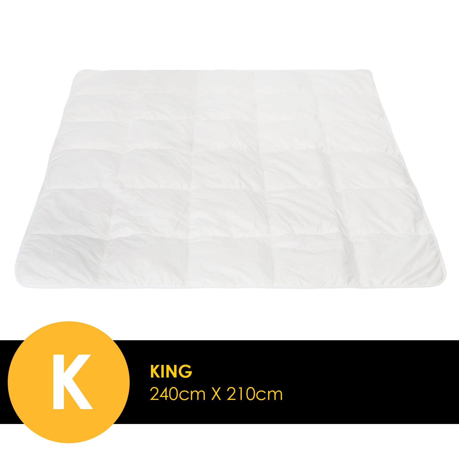 Casa Decor Silk Touch Quilt 360GSM All Seasons Antibacterial Hypoallergenic - King - White