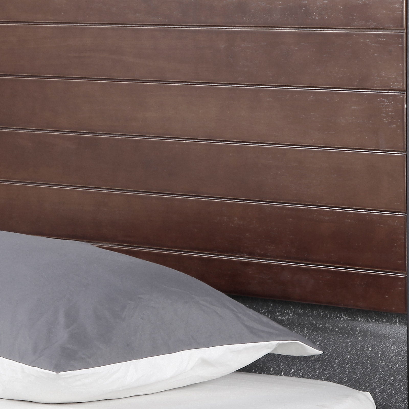 Modern Wood & Steel Platform Bed with Headboard - Single