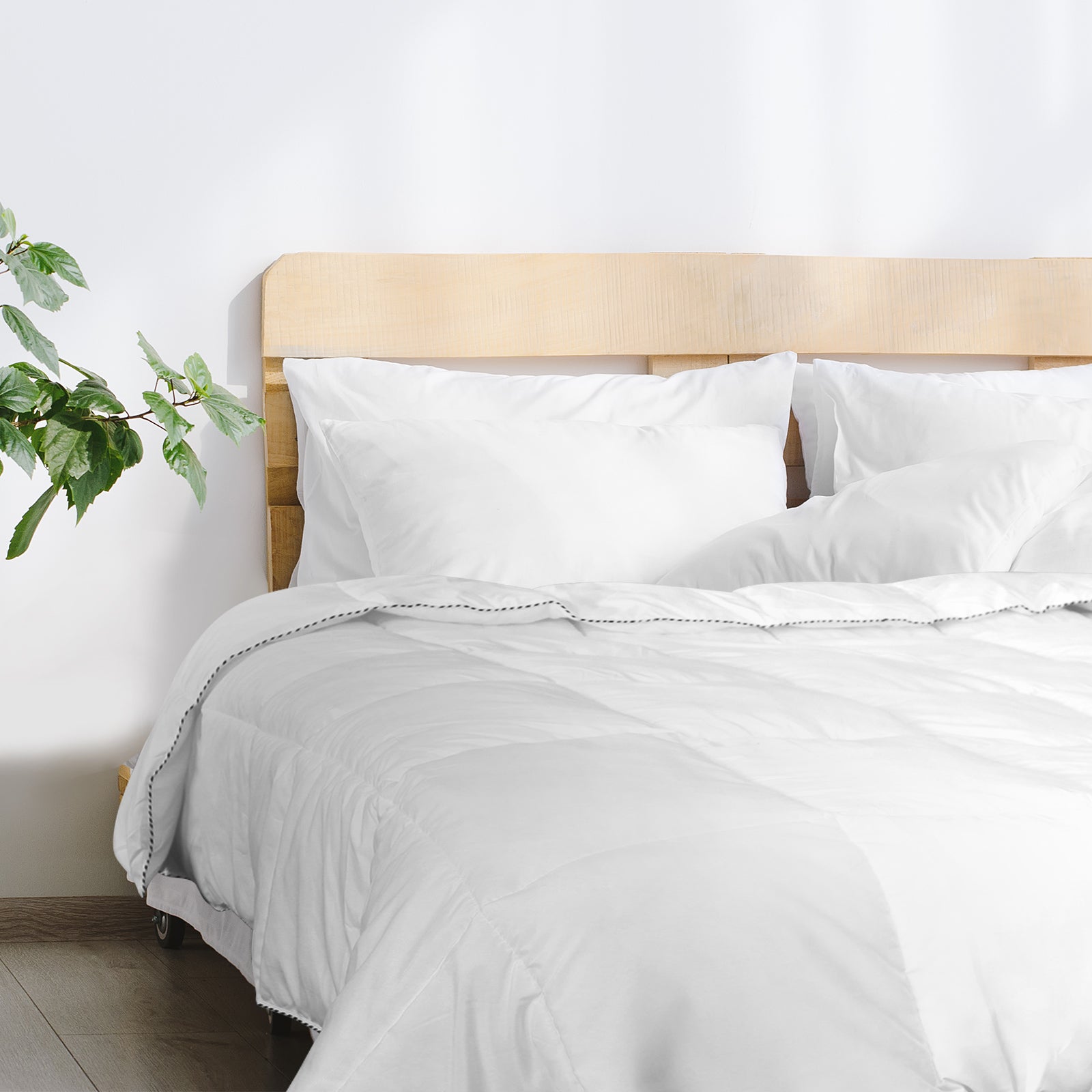 Royal Comfort Bamboo Blend Quilt 250GSM Luxury Duvet 100% Cotton Cover - King - White