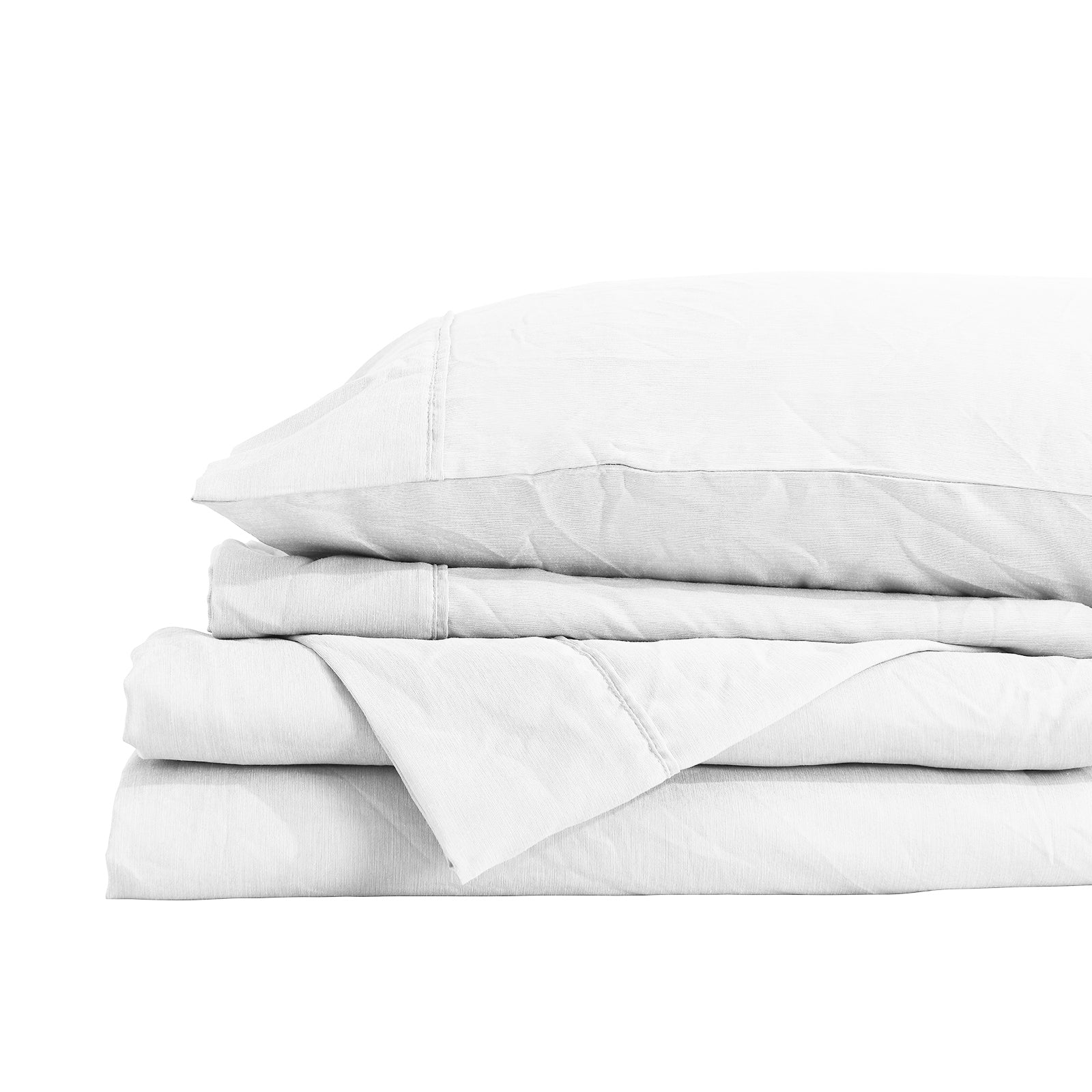 Royal Comfort Flax Linen Blend Sheet Set Bedding Luxury Breathable Ultra Soft - King - White