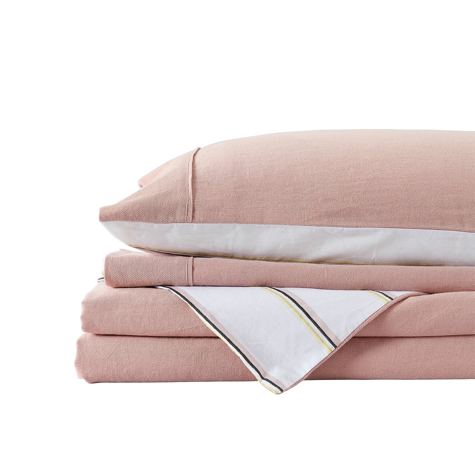 Hemp Cotton Blend Quilt Cover Set, Queen, Dusk Pink - Royal Comfort