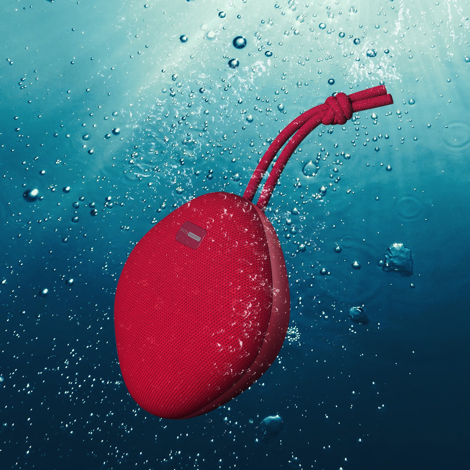 Waterproof Bluetooth Speaker Portable IPx7, Fit Smart - Red