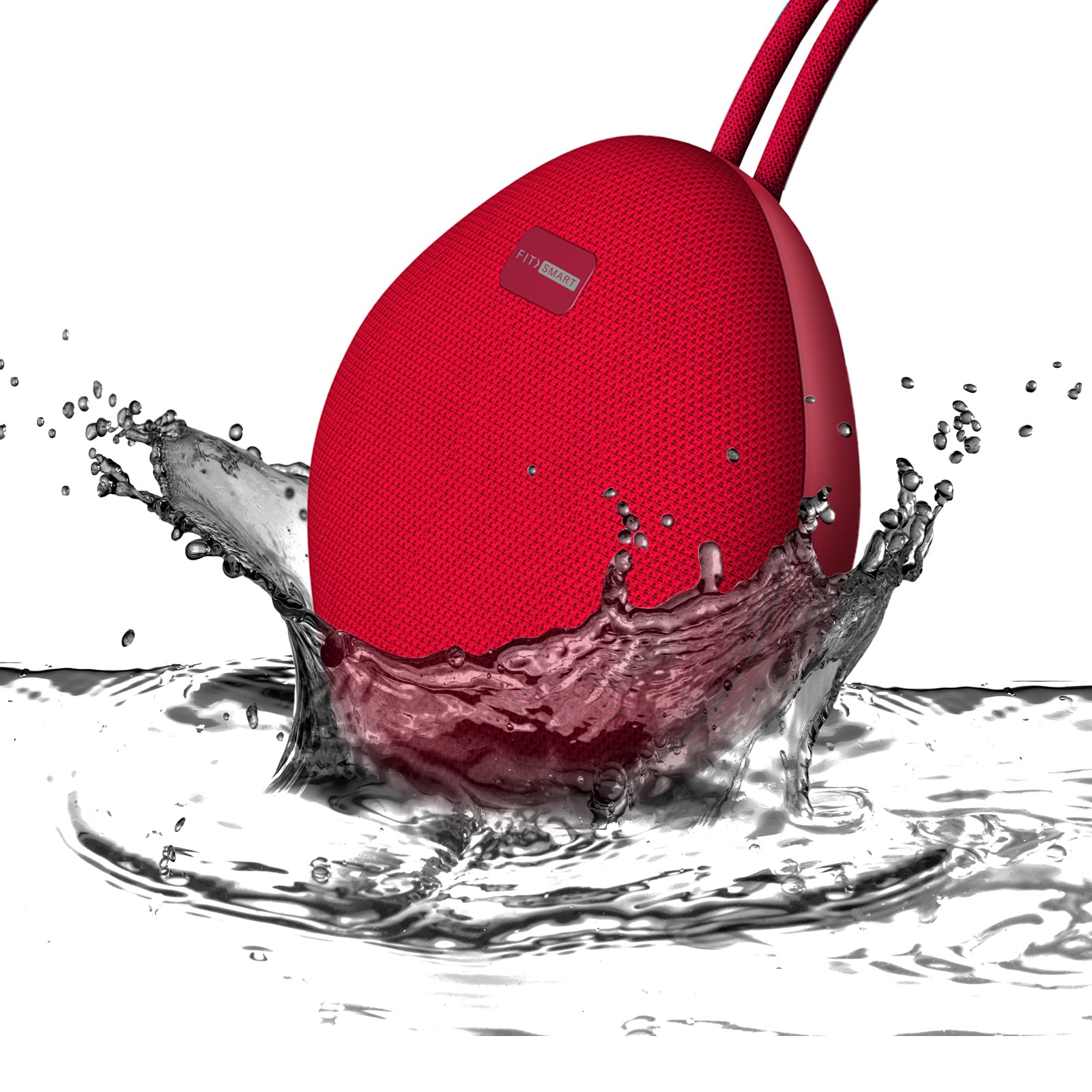 Waterproof Bluetooth Speaker Portable IPx7, Fit Smart - Red