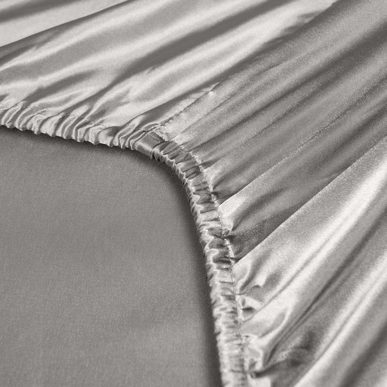 Royal Comfort Satin Sheet Set 3 Piece Fitted Sheet Pillowcase Soft - Queen - Charcoal